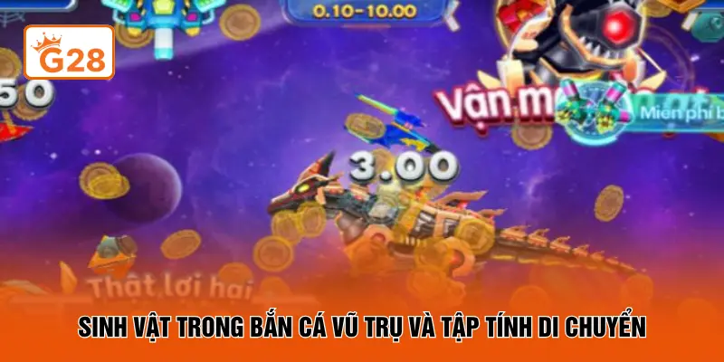 Sinh vật trong Bắn Cá Vũ Trụ và tập tính di chuyển